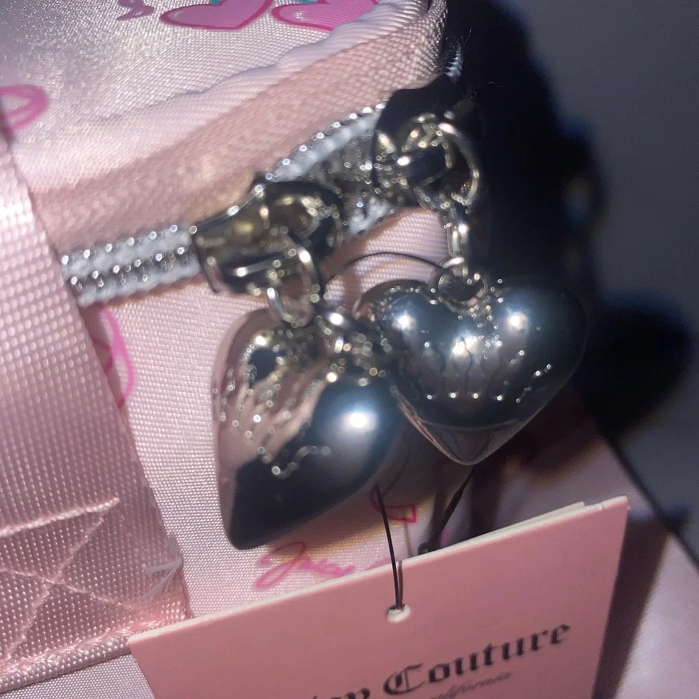 🎀🍒🩷NEW Juicy Couture Insulated Cooler Bag/ Lunch Box pink cherry Bows Hearts - Picture 7 of 10